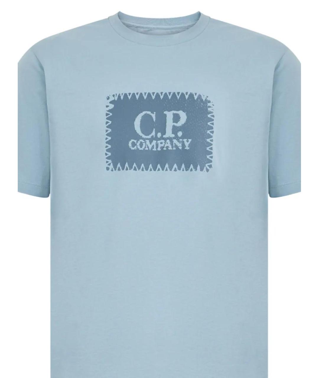 CP COMPANY Голубая хлопковая футболка, фото 3