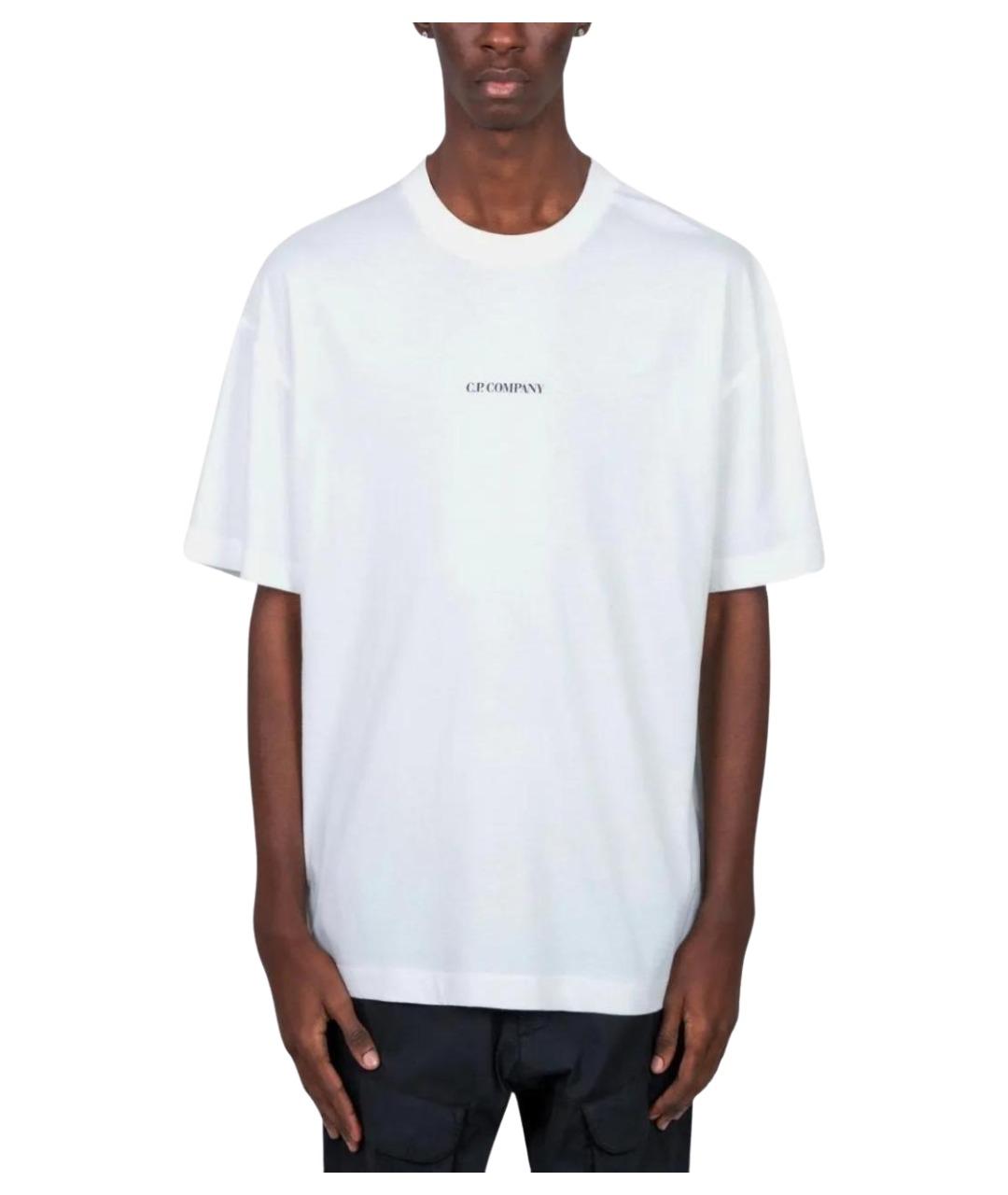 CP COMPANY Белая хлопковая футболка, фото 1