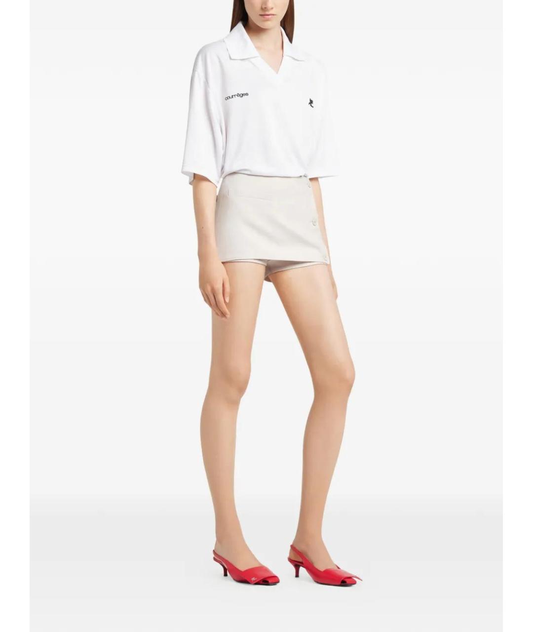 COURREGES Белые полиэстеровые шорты, фото 2