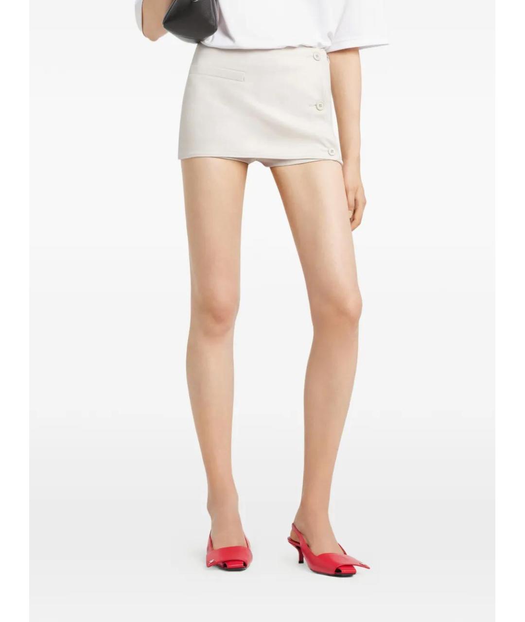 COURREGES Белые полиэстеровые шорты, фото 3