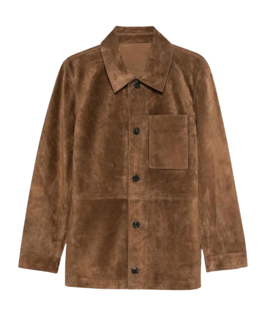 YVES SALOMON Коричневая замшевая куртка, фото 1