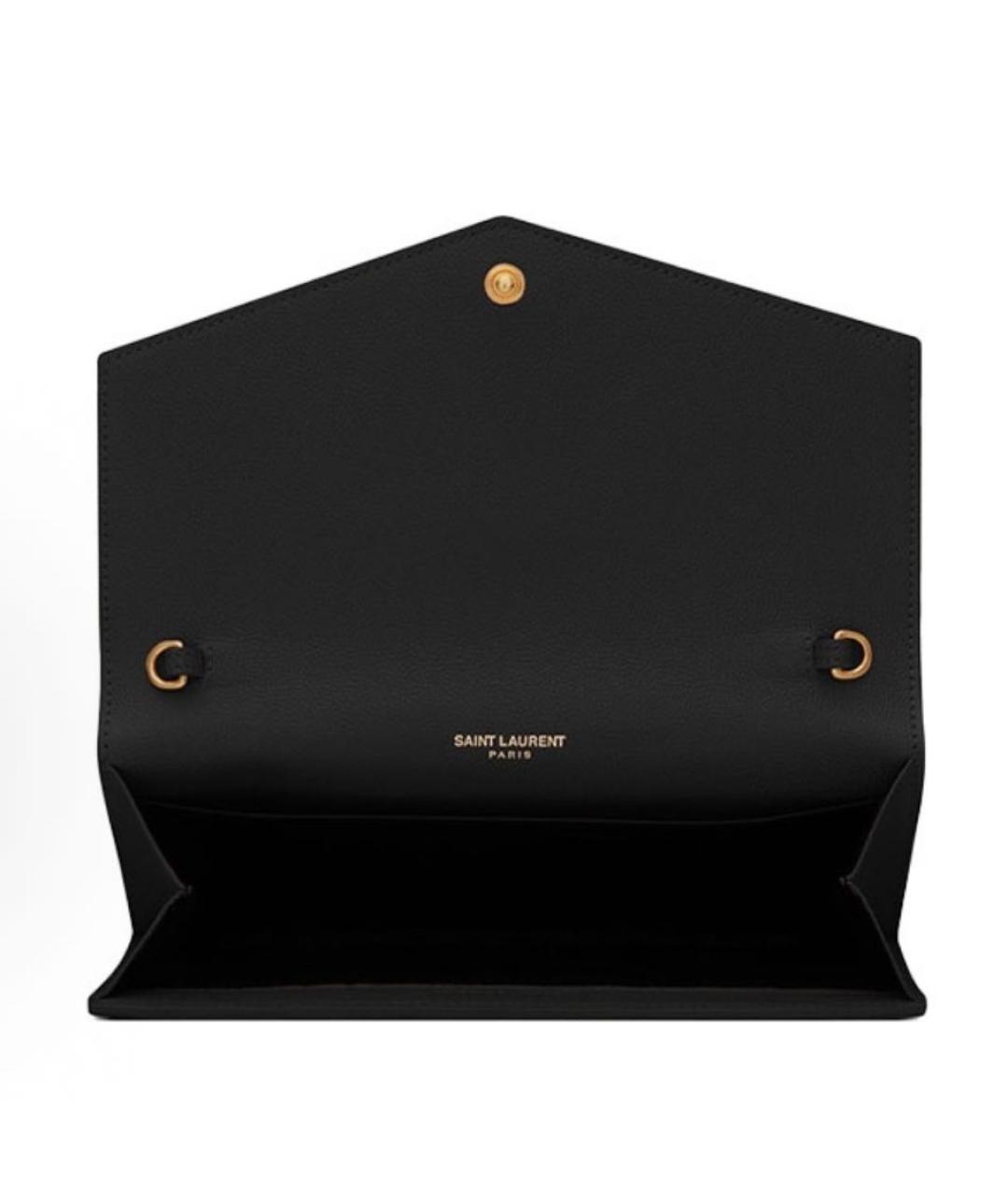 SAINT LAURENT Черная кожаная сумка через плечо, фото 5