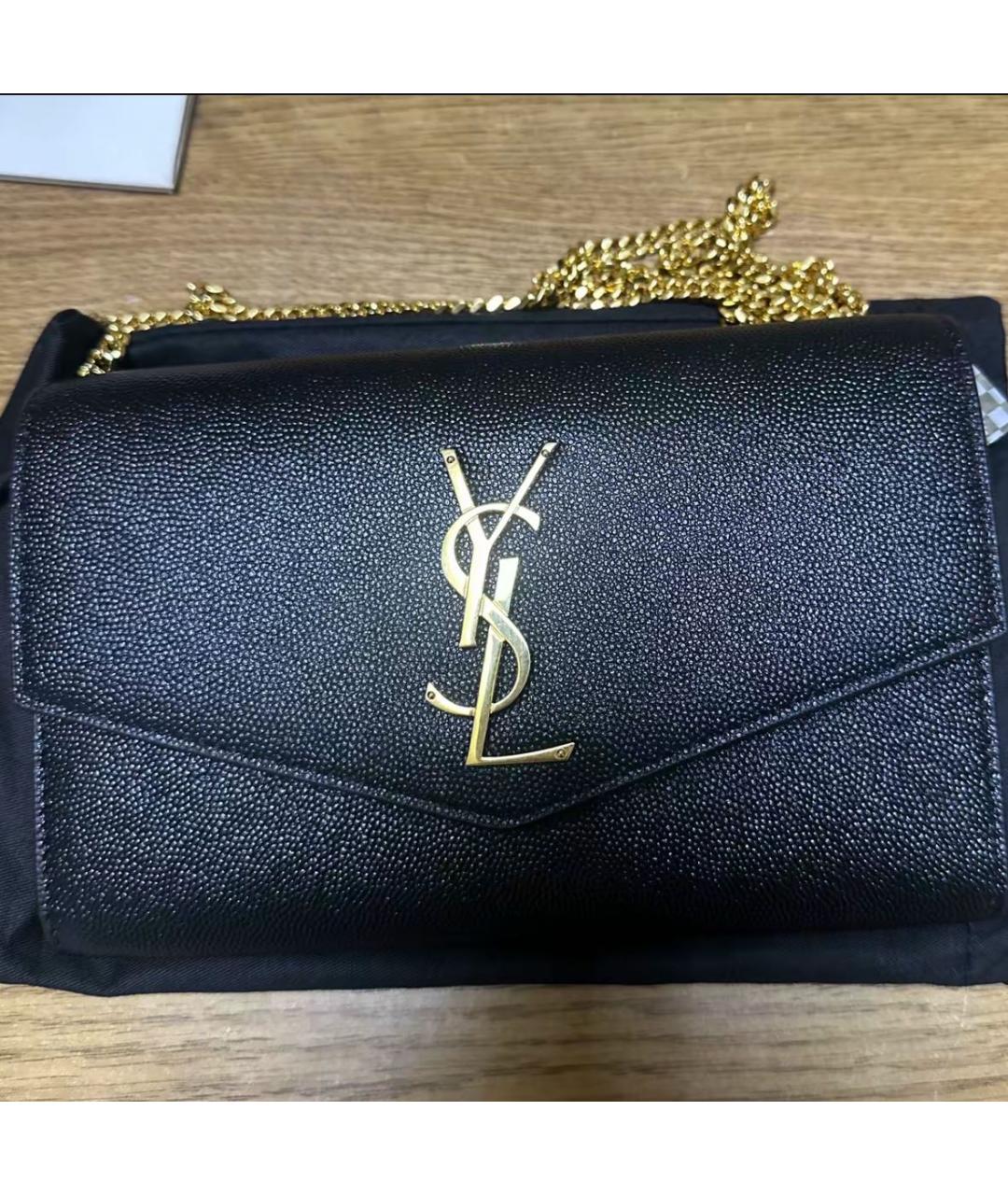 SAINT LAURENT Черная кожаная сумка через плечо, фото 7