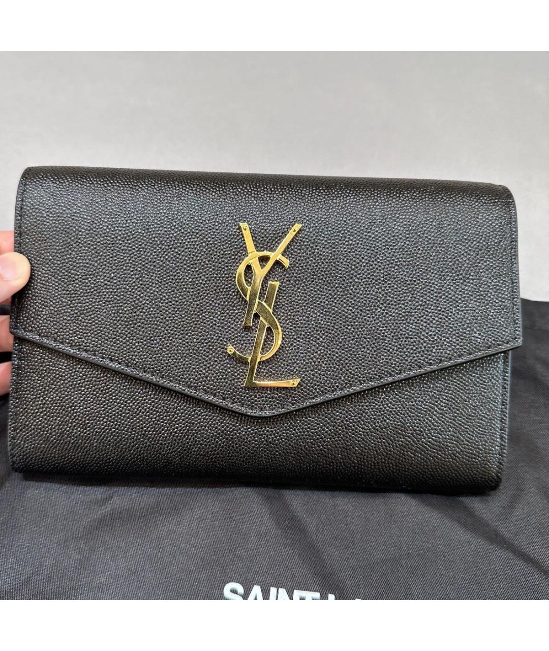 SAINT LAURENT Черная кожаная сумка через плечо, фото 8