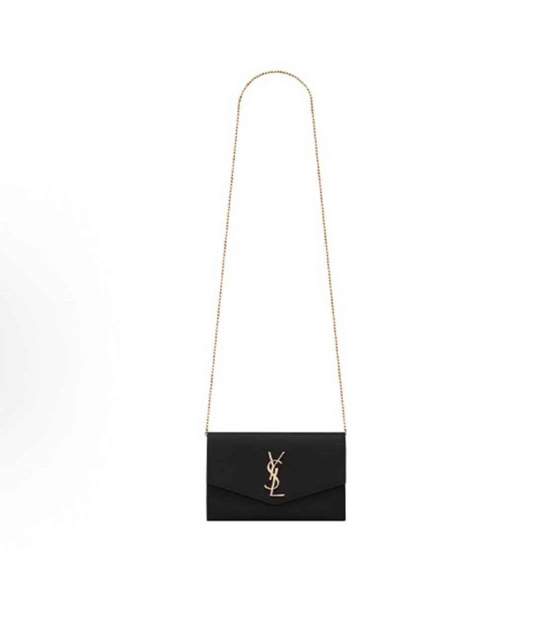 SAINT LAURENT Черная кожаная сумка через плечо, фото 9