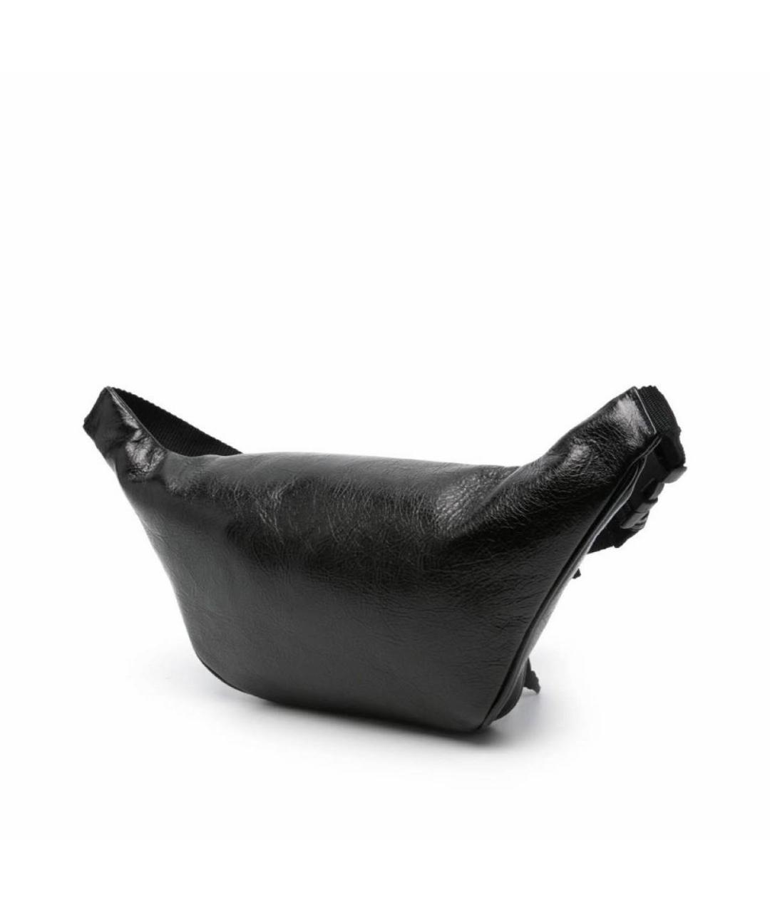 BALENCIAGA Черная кожаная поясная сумка, фото 3