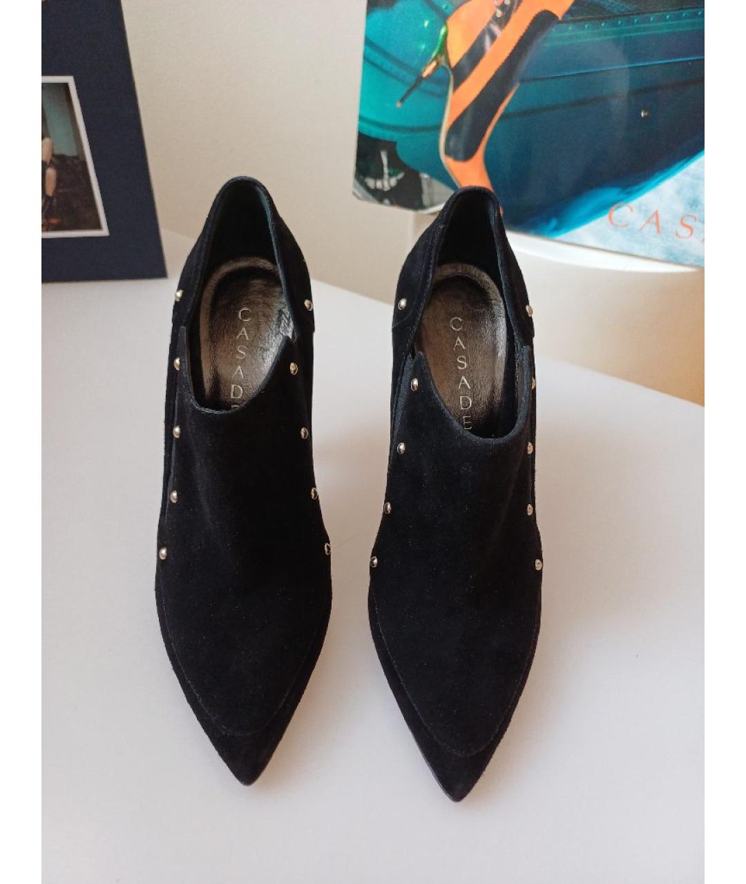 CASADEI Черные замшевые ботильоны, фото 7