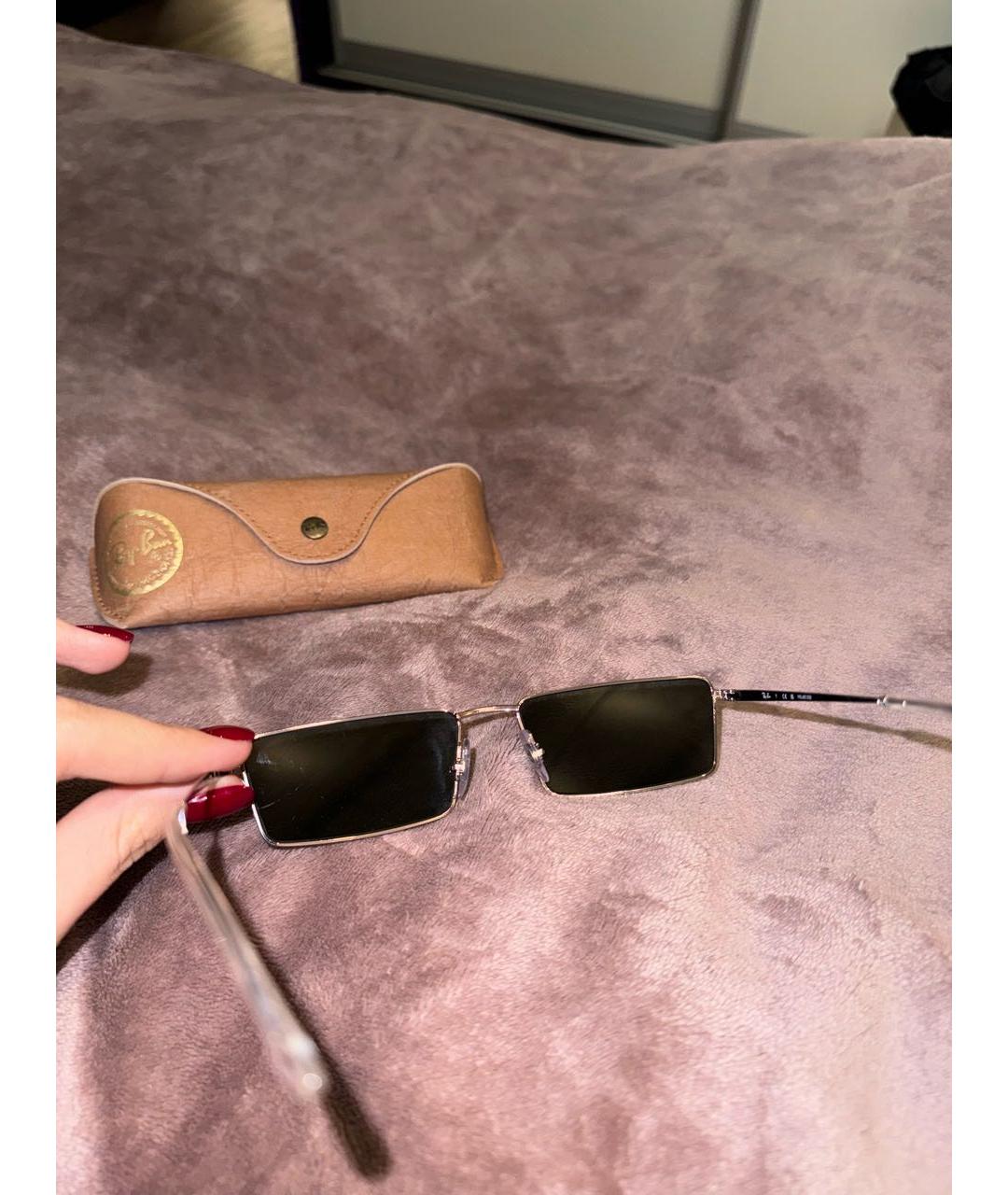 RAY BAN Серебряные металлические солнцезащитные очки, фото 3