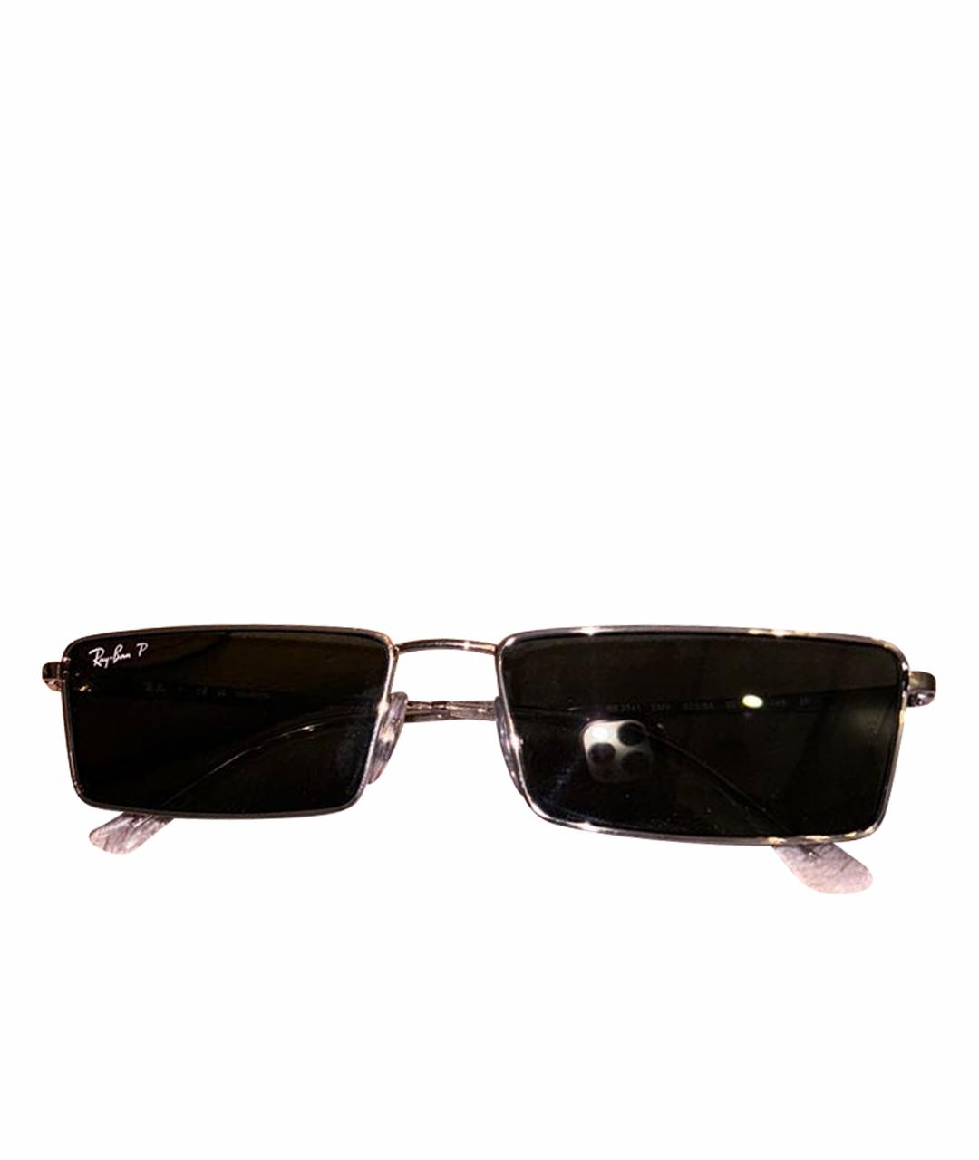 RAY BAN Серебряные металлические солнцезащитные очки, фото 1