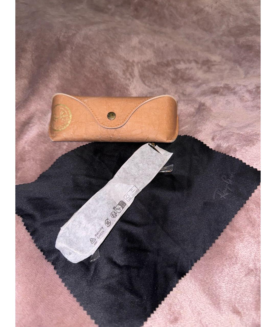 RAY BAN Серебряные металлические солнцезащитные очки, фото 4