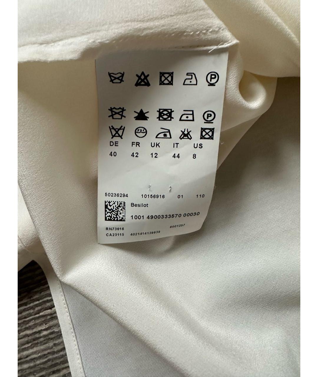 HUGO BOSS Белая шелковая блузы, фото 5