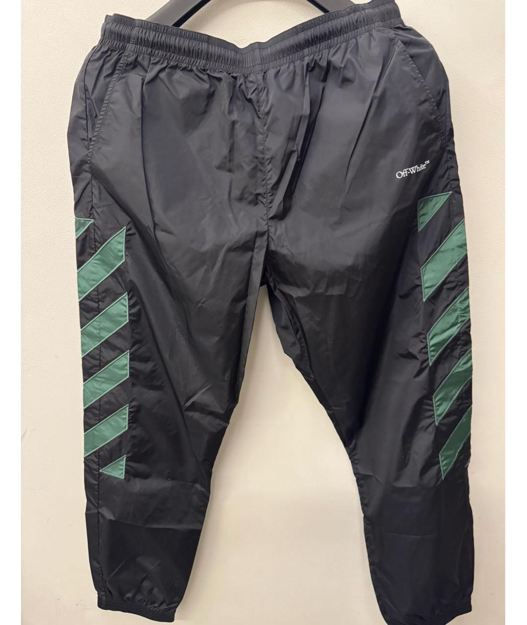 OFF-WHITE Черные полиамидовые повседневные брюки, фото 2