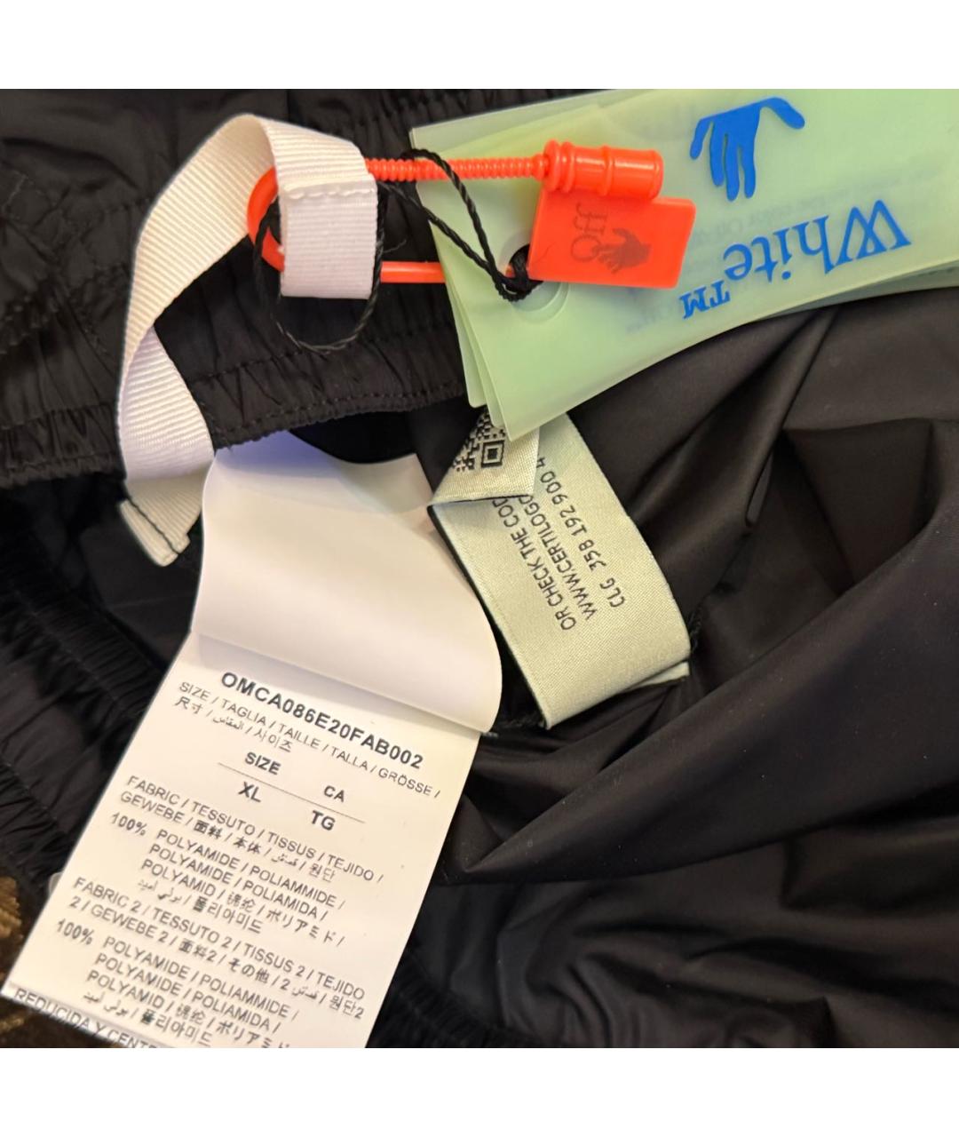 OFF-WHITE Черные полиамидовые повседневные брюки, фото 8