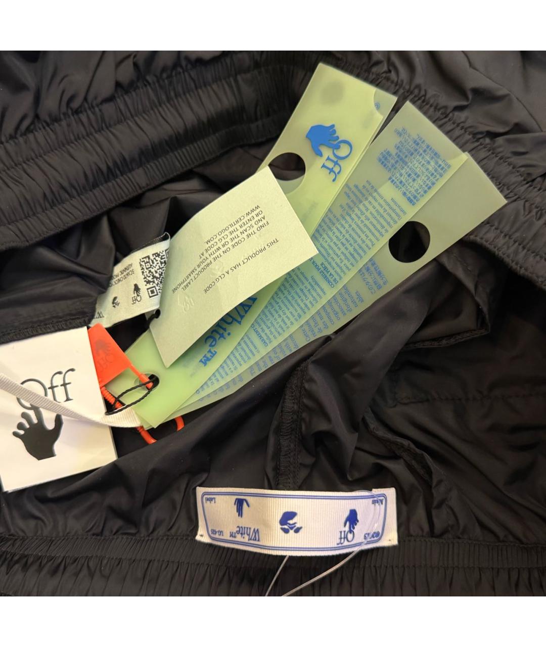 OFF-WHITE Черные полиамидовые повседневные брюки, фото 7