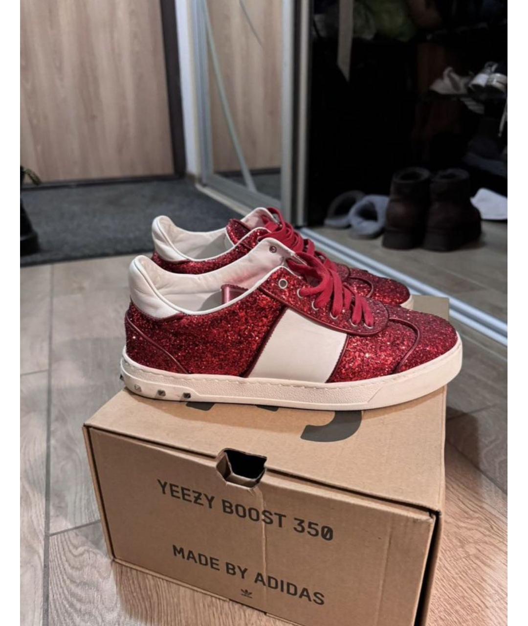 VALENTINO Красные кожаные кеды, фото 6