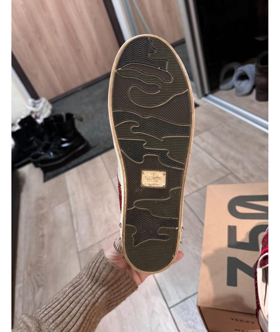 VALENTINO Красные кожаные кеды, фото 4