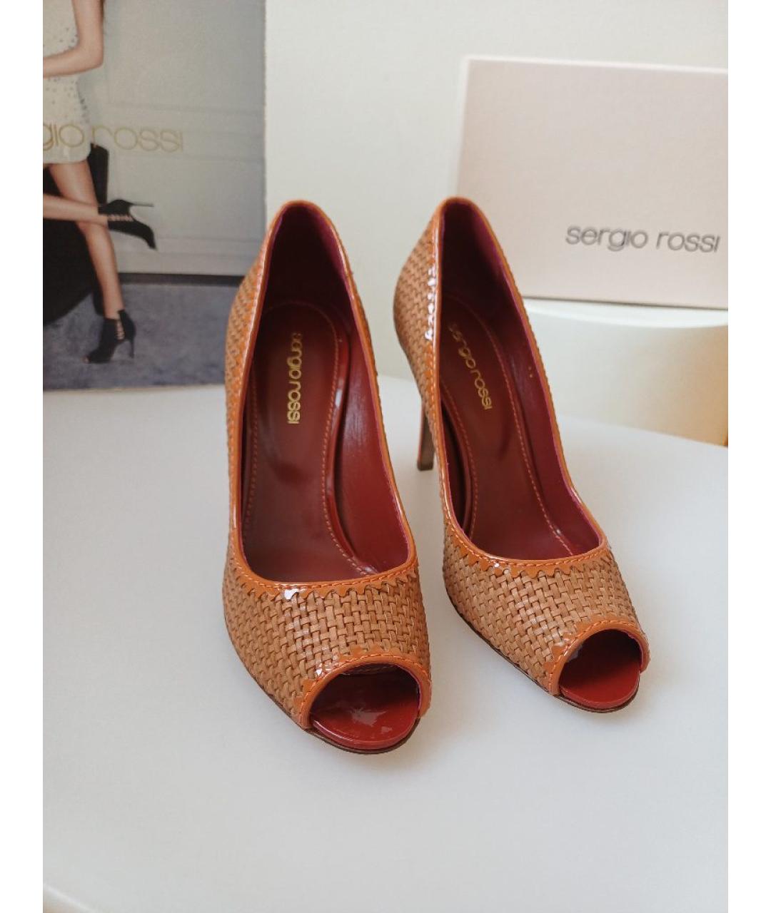 SERGIO ROSSI Коричневые кожаные туфли, фото 5