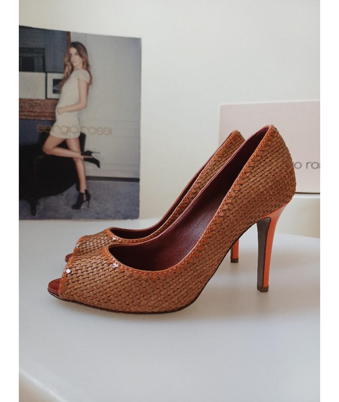 SERGIO ROSSI Коричневые кожаные туфли, фото 2