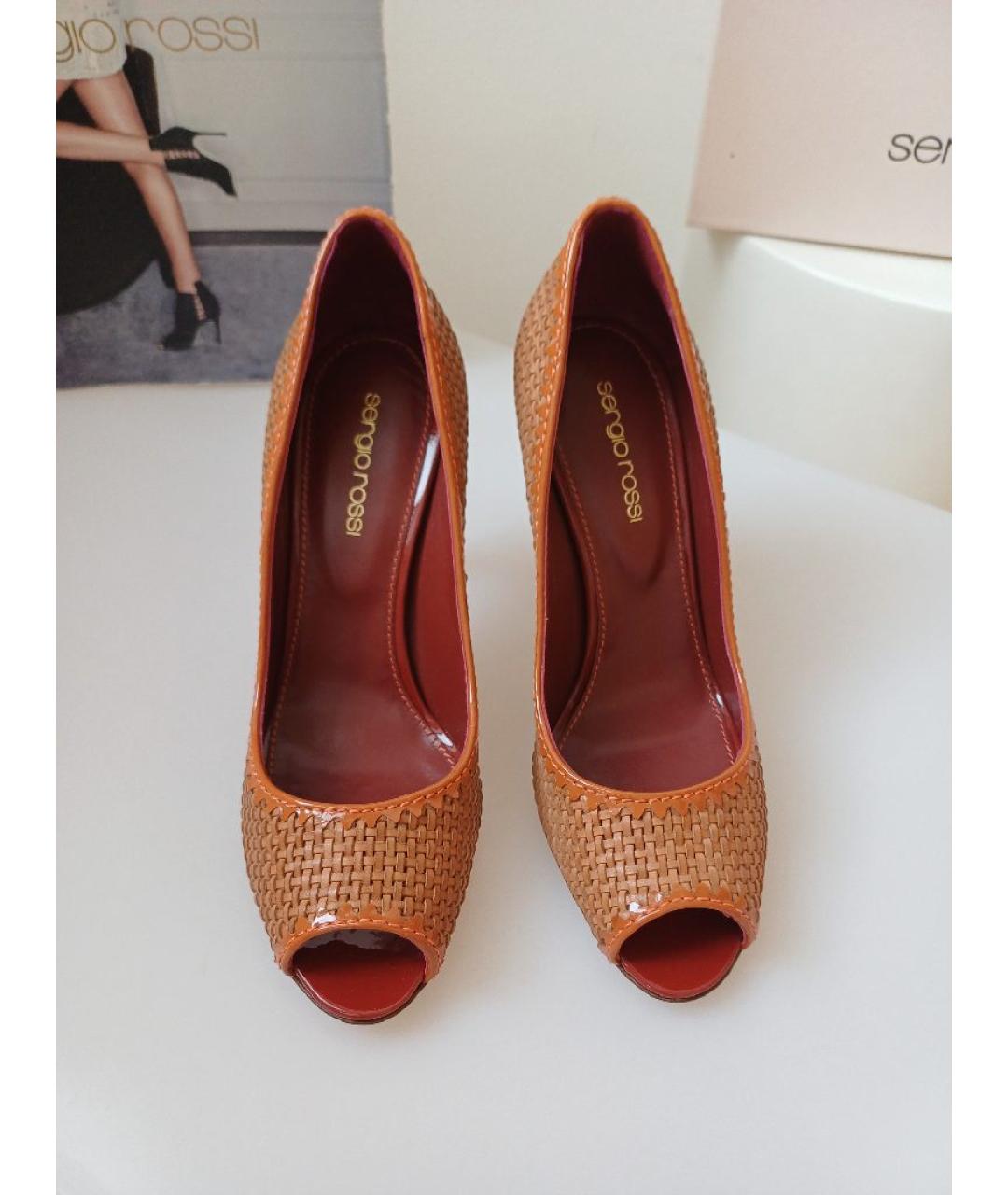 SERGIO ROSSI Коричневые кожаные туфли, фото 7