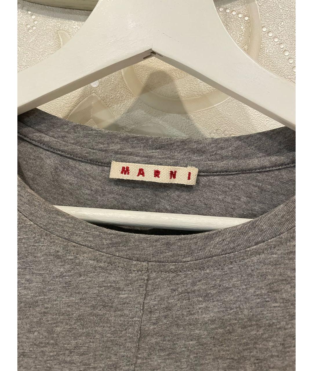 MARNI Серая хлопковая футболка, фото 3