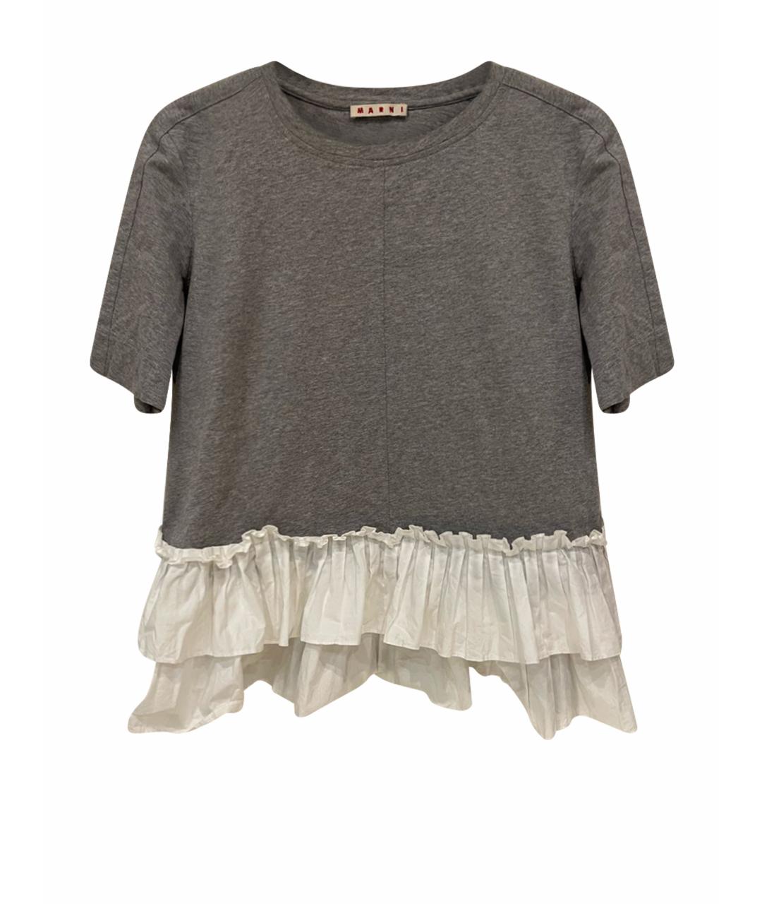 MARNI Серая хлопковая футболка, фото 1