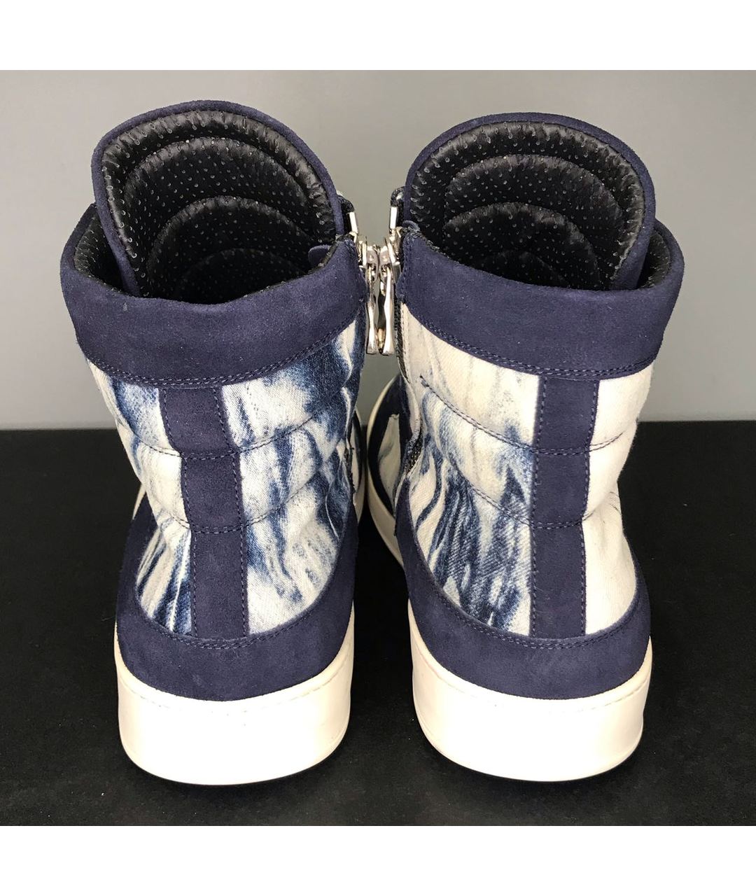 BALMAIN Синие текстильные высокие кроссовки / кеды, фото 4