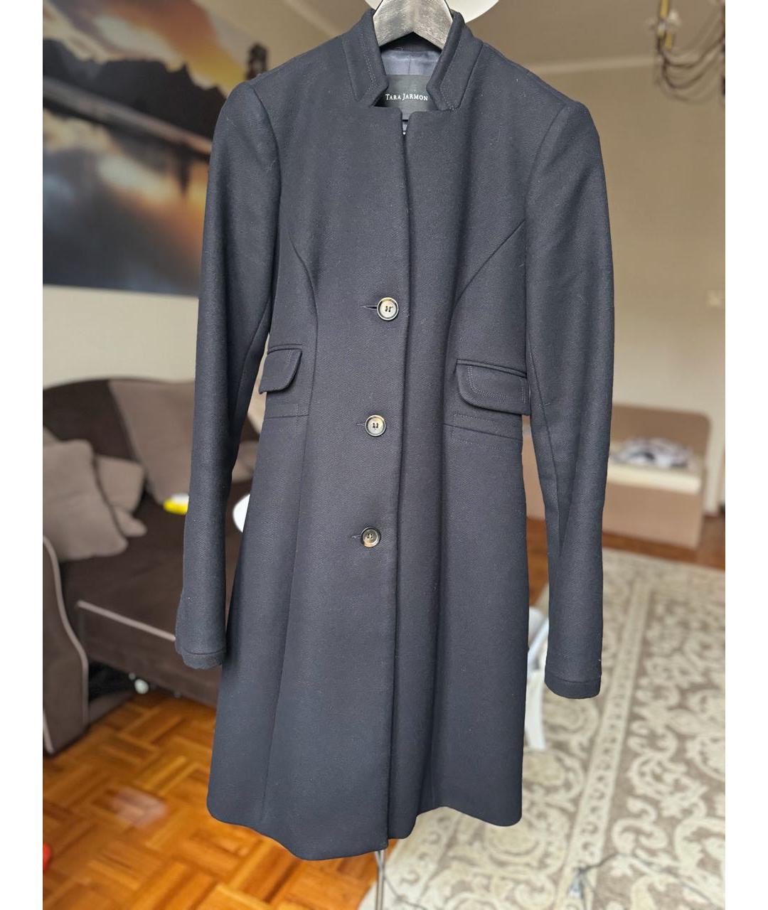 Tara Jarmon Темно-синее шерстяное пальто, фото 9