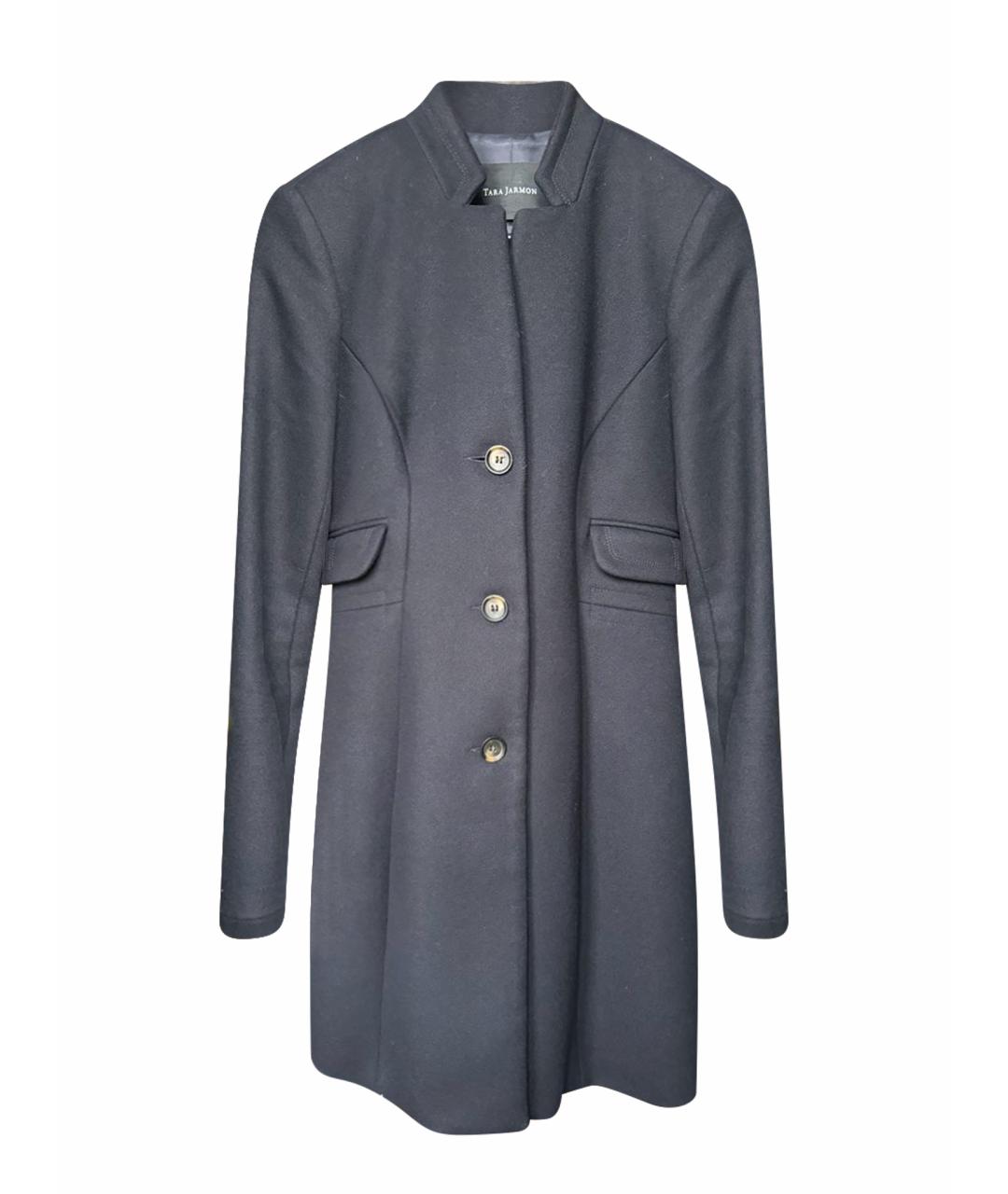 Tara Jarmon Темно-синее шерстяное пальто, фото 1