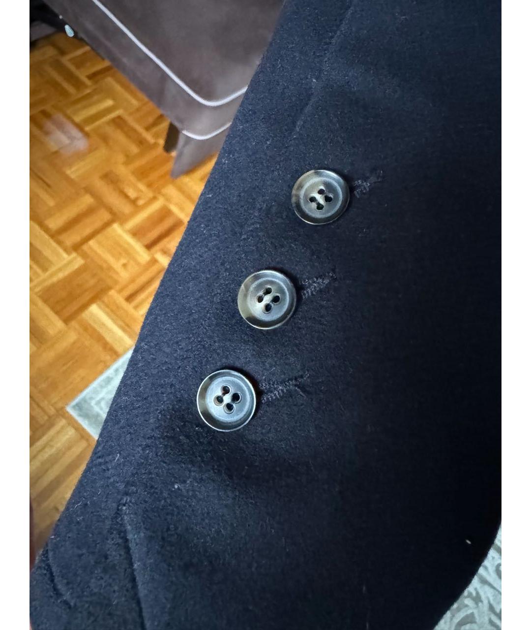 Tara Jarmon Темно-синее шерстяное пальто, фото 6