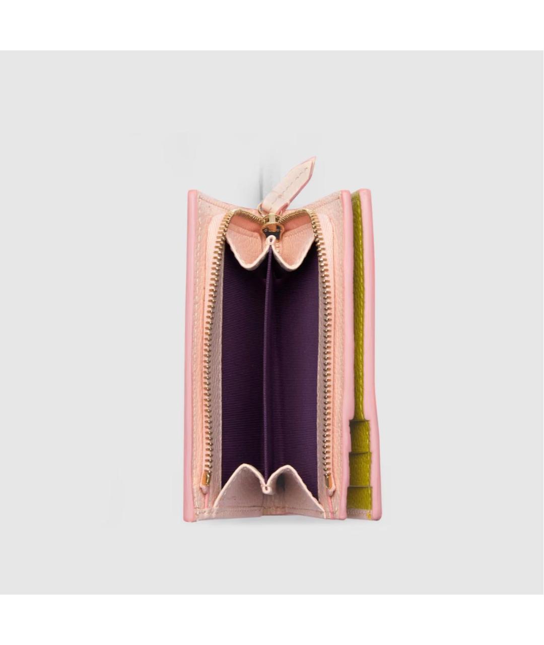 GUCCI Розовый кожаный кошелек, фото 6