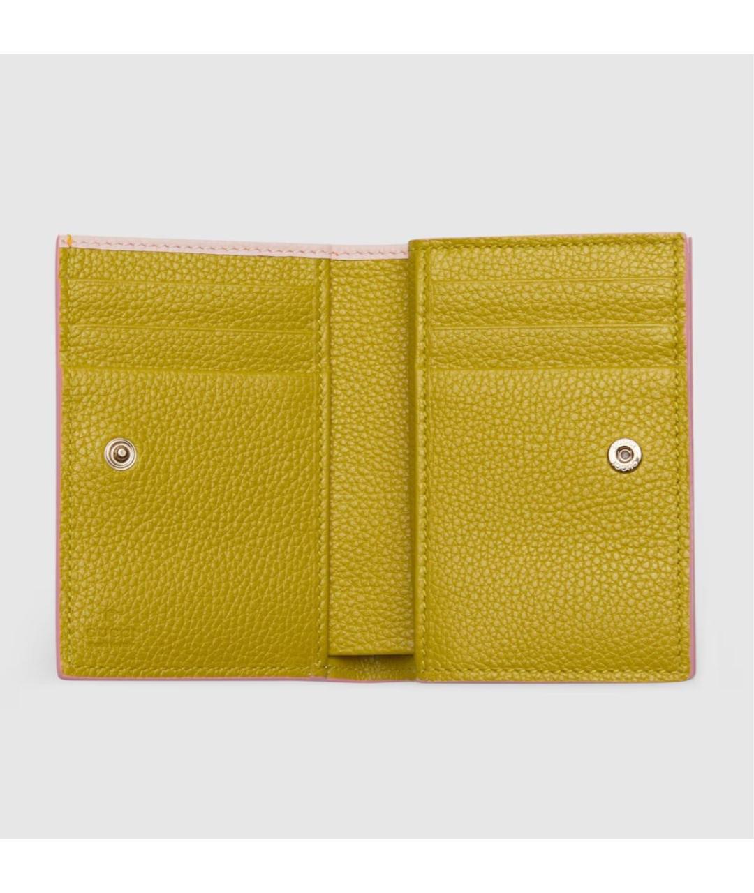 GUCCI Розовый кожаный кошелек, фото 2