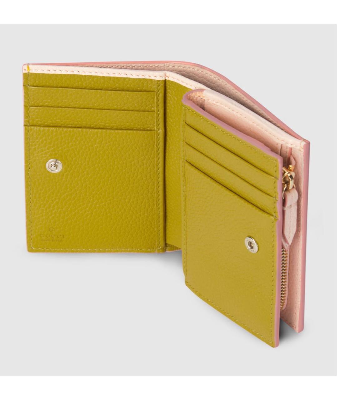 GUCCI Розовый кожаный кошелек, фото 4