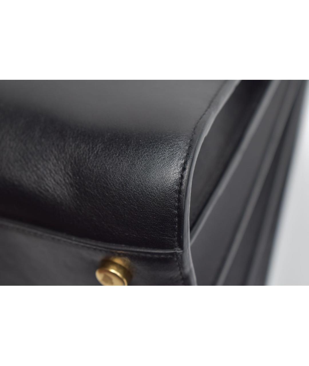 SAINT LAURENT Черная кожаная сумка с короткими ручками, фото 7