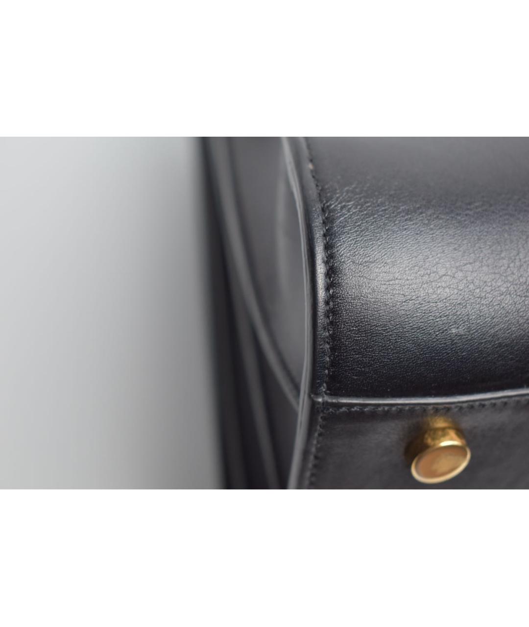 SAINT LAURENT Черная кожаная сумка с короткими ручками, фото 6