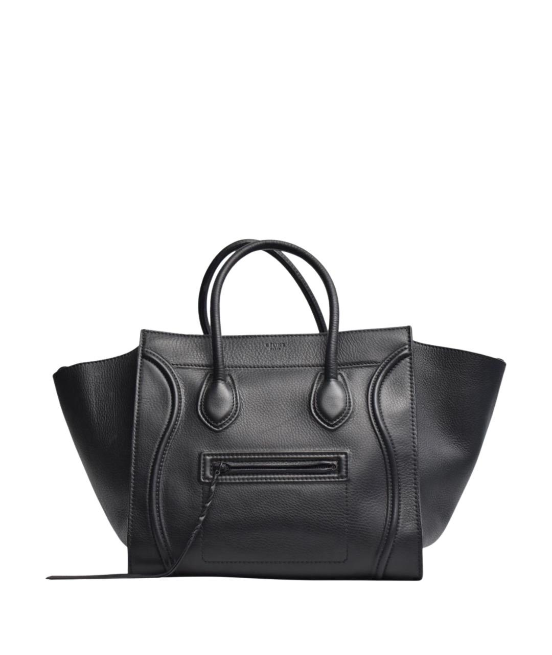 CELINE Черная кожаная сумка через плечо, фото 1