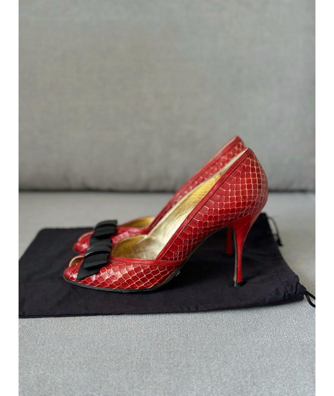 DOLCE&GABBANA Красные кожаные туфли, фото 4