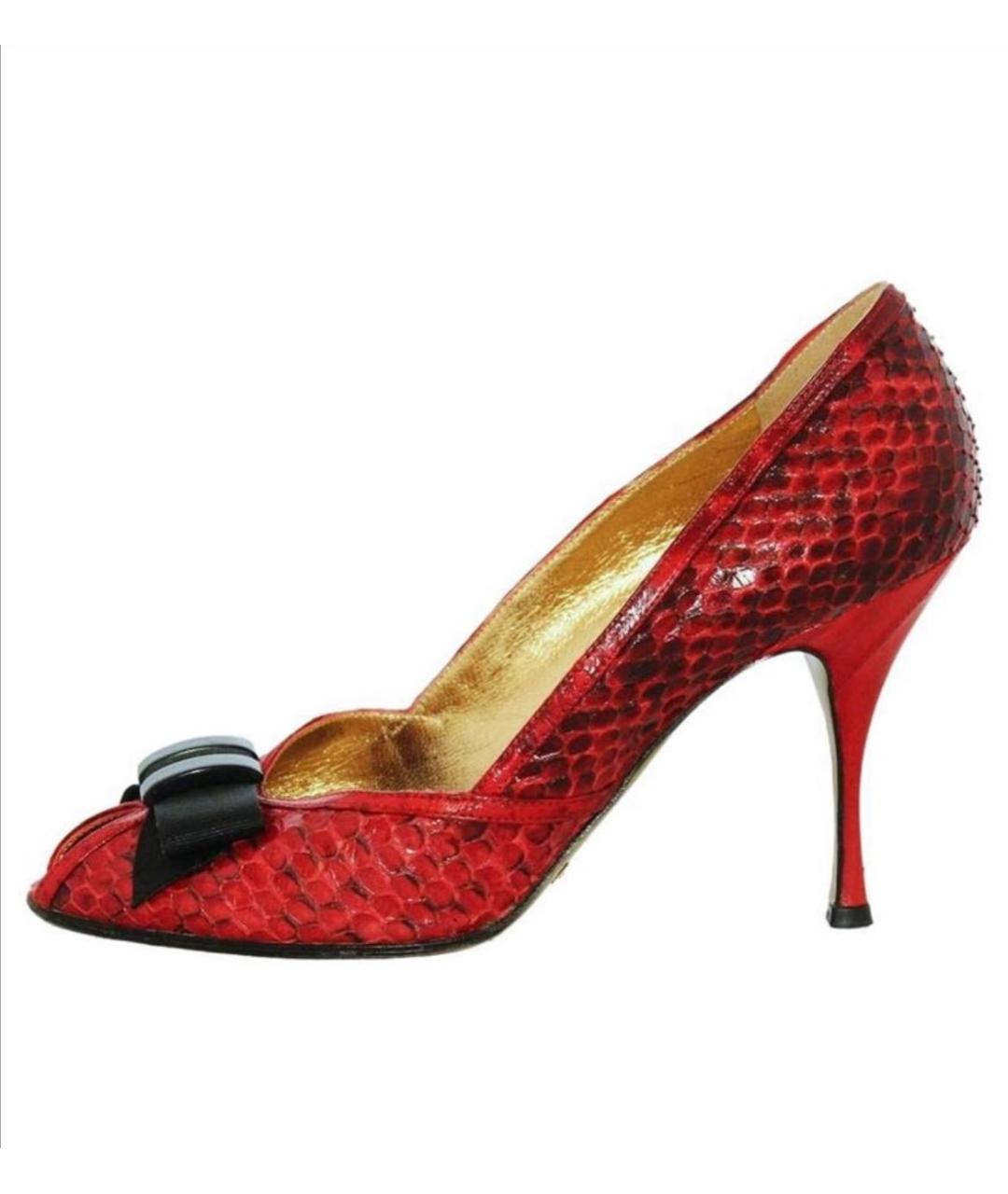 DOLCE&GABBANA Красные кожаные туфли, фото 9