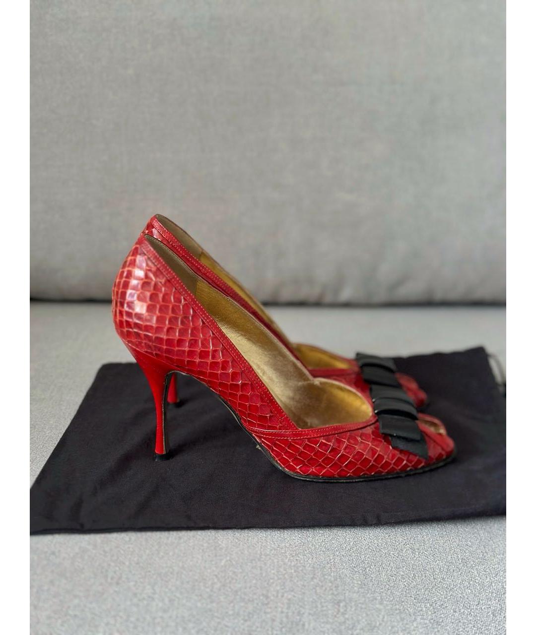 DOLCE&GABBANA Красные кожаные туфли, фото 3
