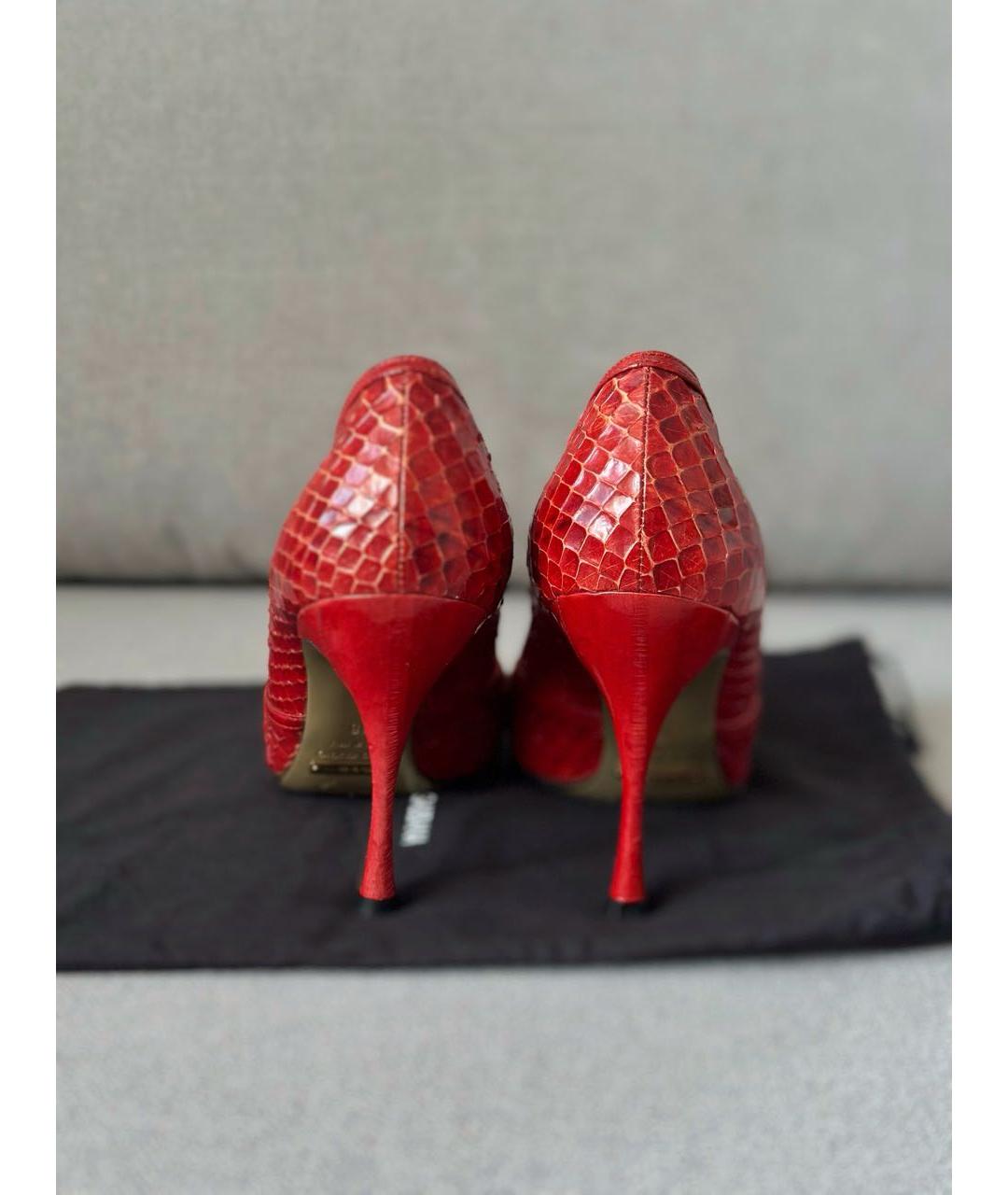 DOLCE&GABBANA Красные кожаные туфли, фото 5