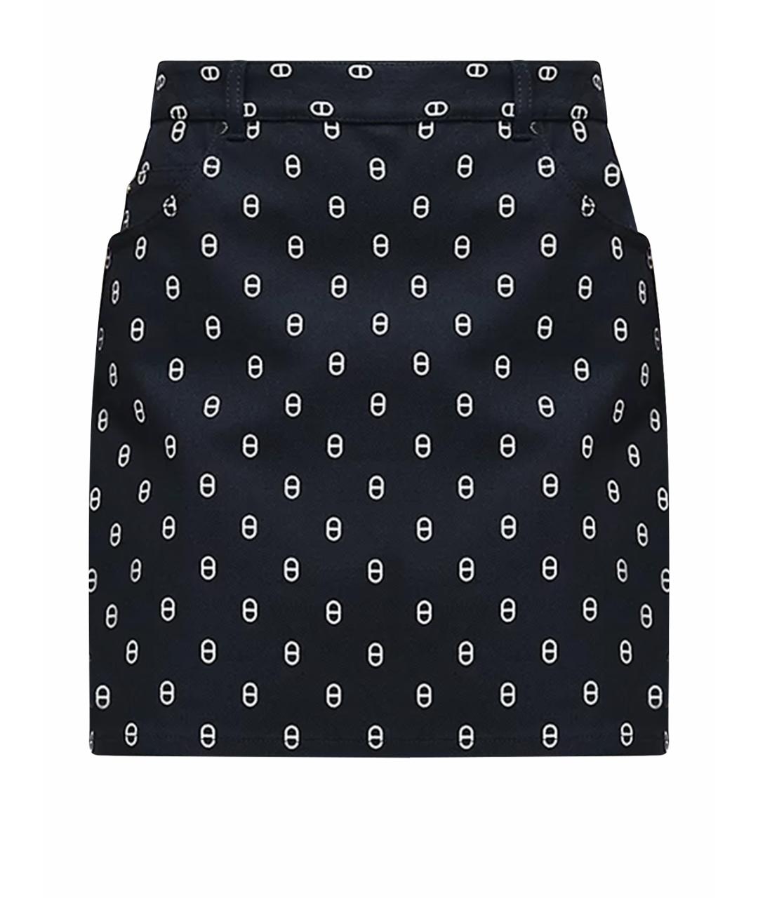 HERMES Черная хлопковая юбка мини, фото 1