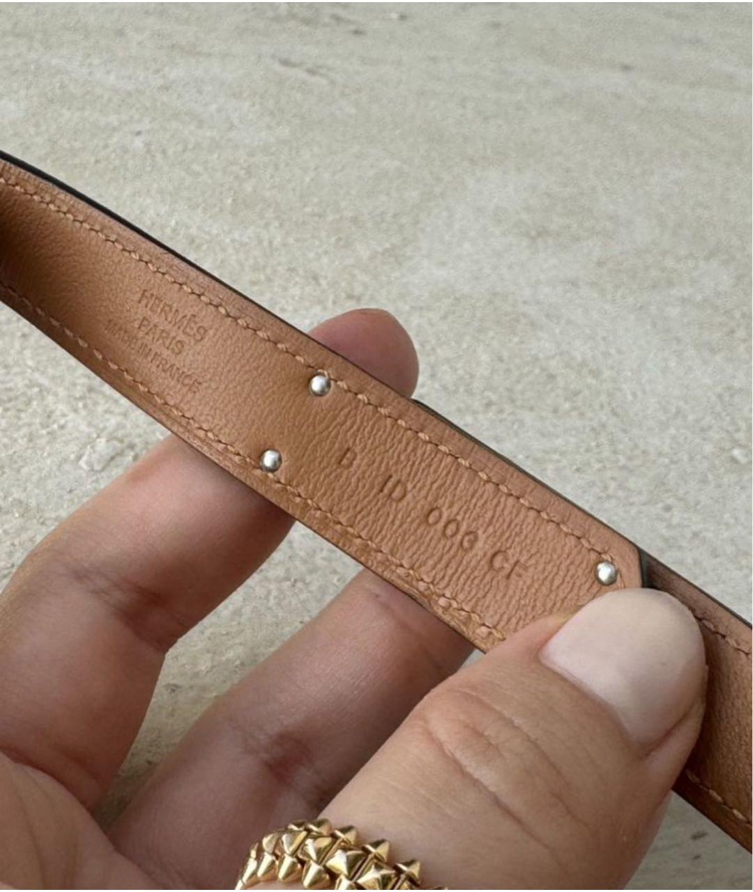 HERMES Белый кожаный ремень, фото 2