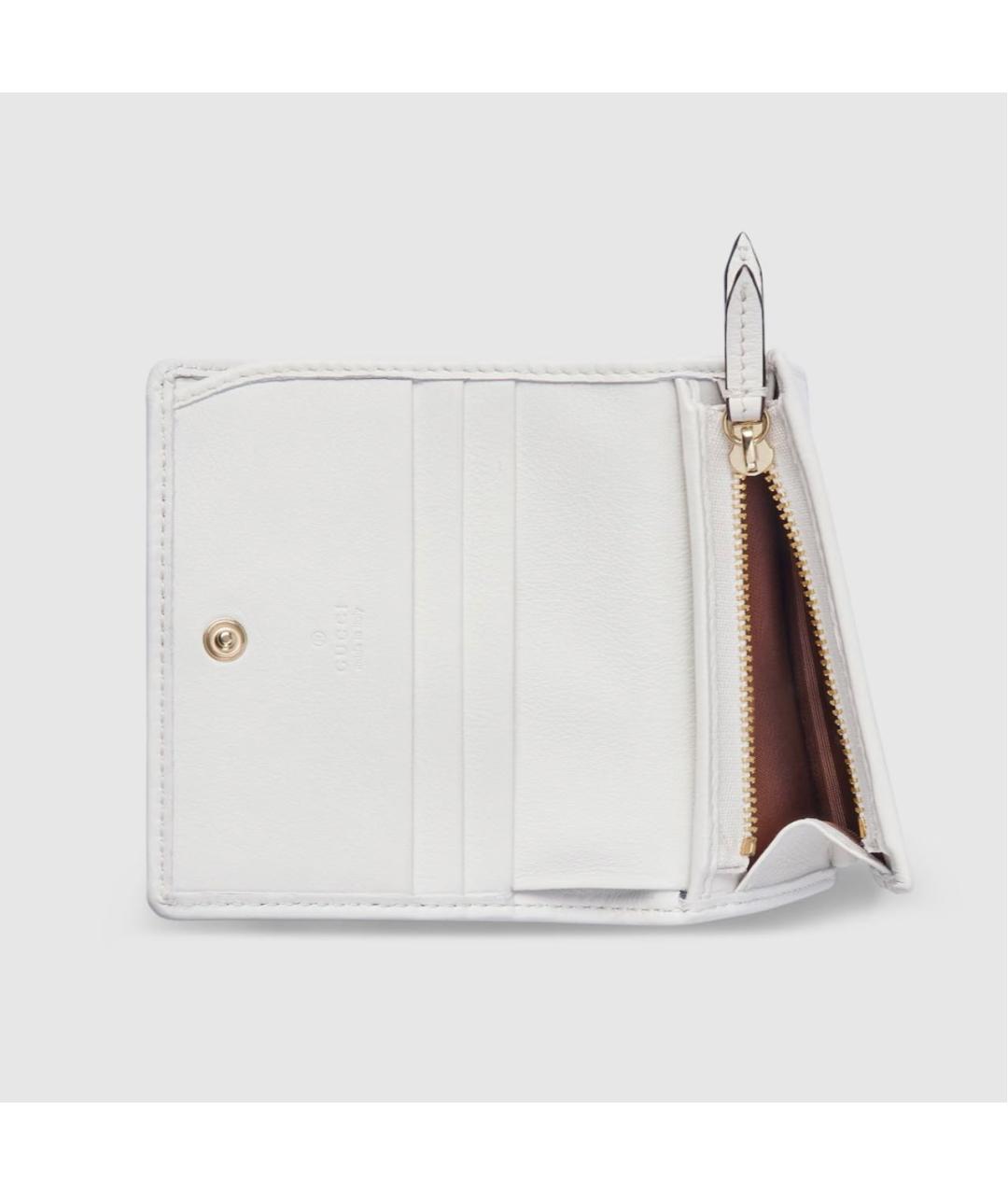 GUCCI Белый кожаный кошелек, фото 6