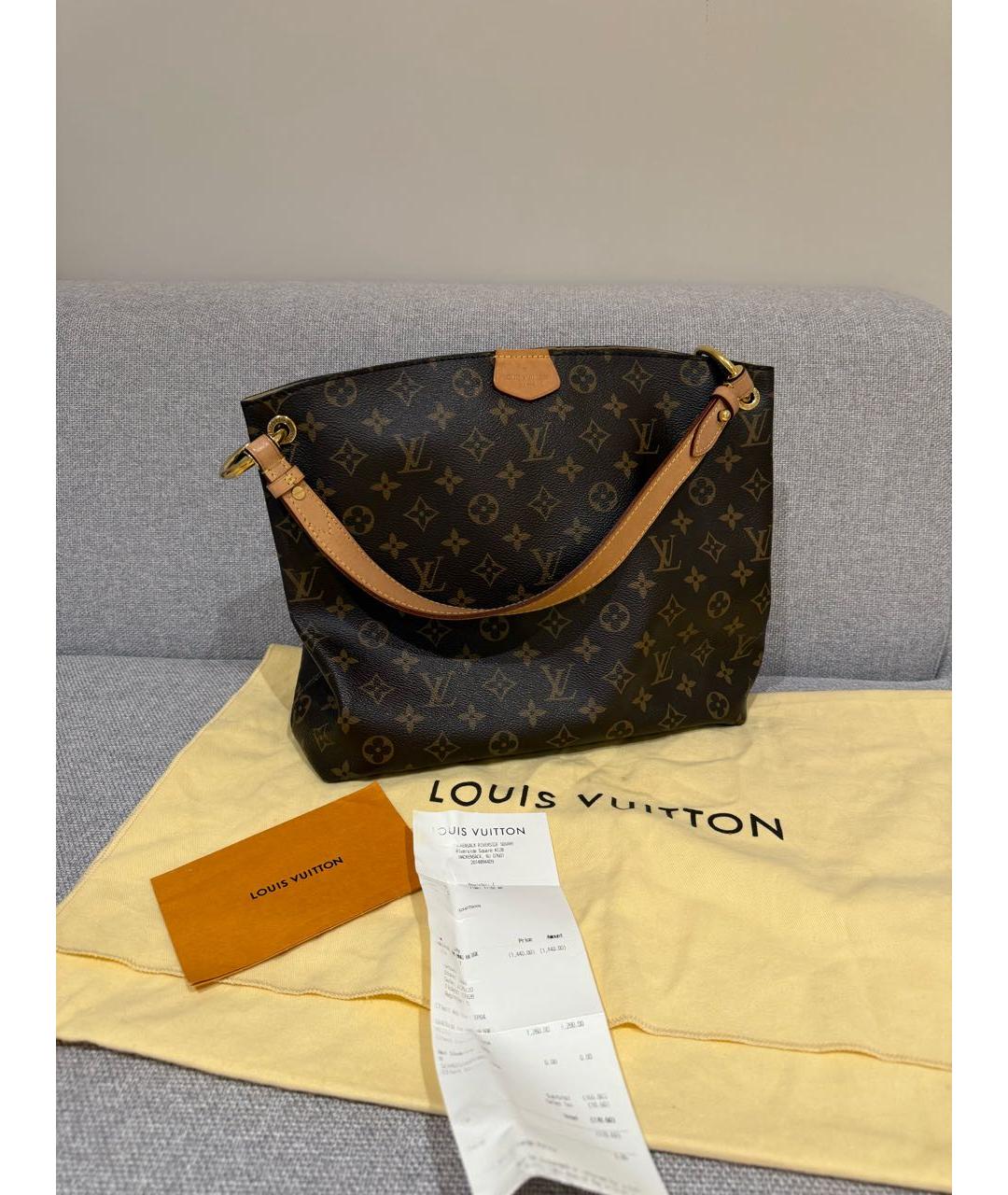 LOUIS VUITTON Коричневая сумка с короткими ручками, фото 6