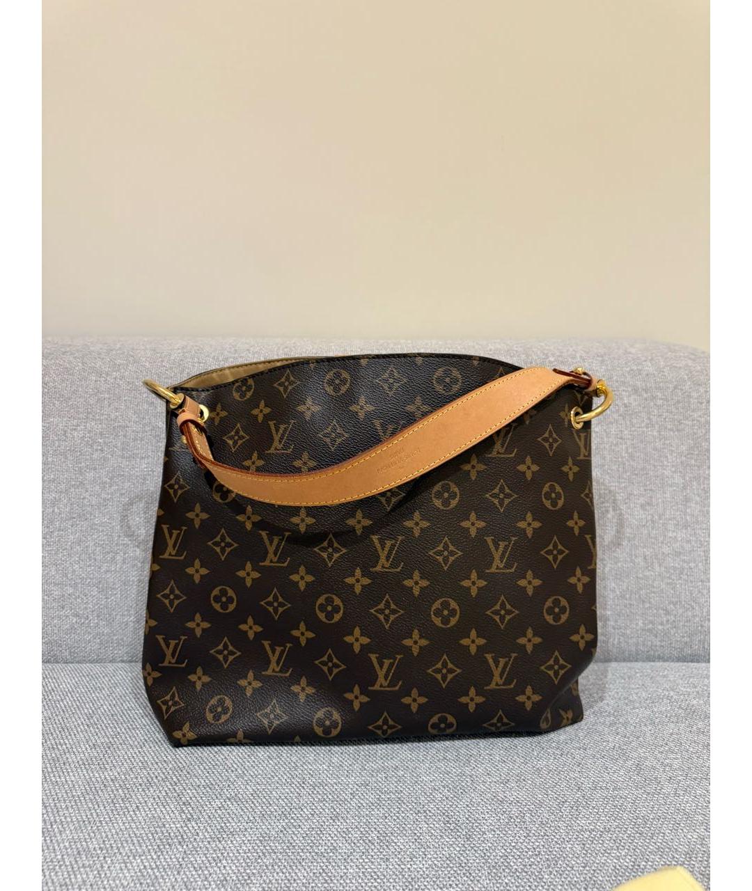 LOUIS VUITTON Коричневая сумка с короткими ручками, фото 2