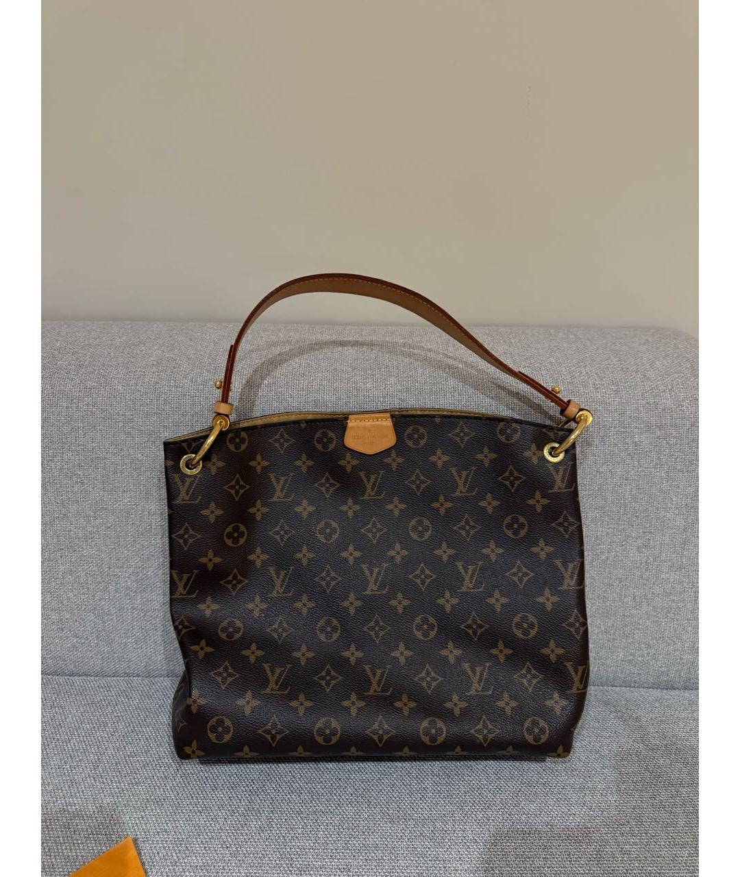 LOUIS VUITTON Коричневая сумка с короткими ручками, фото 8