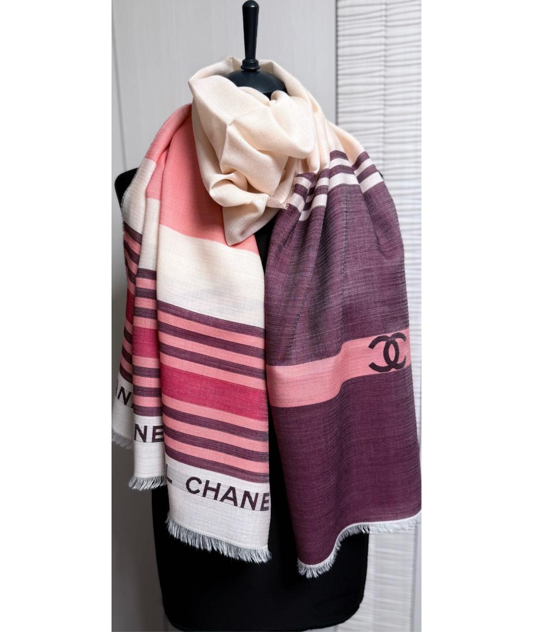 CHANEL Мульти кашемировый шарф, фото 9