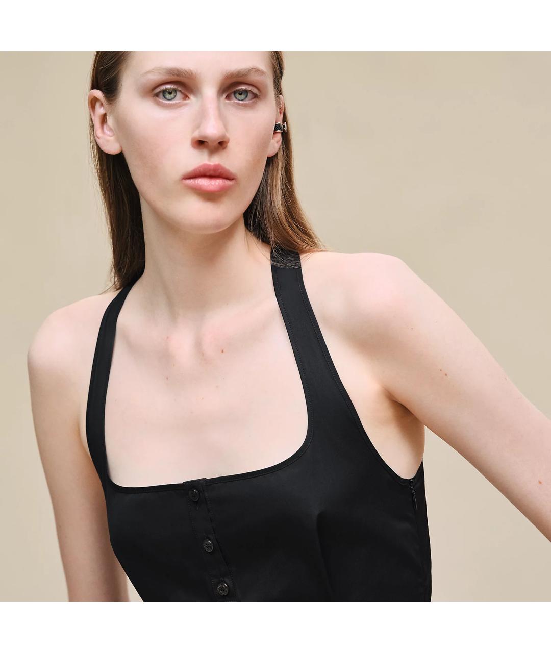 HERMES Черная хлопковая юбка миди, фото 3