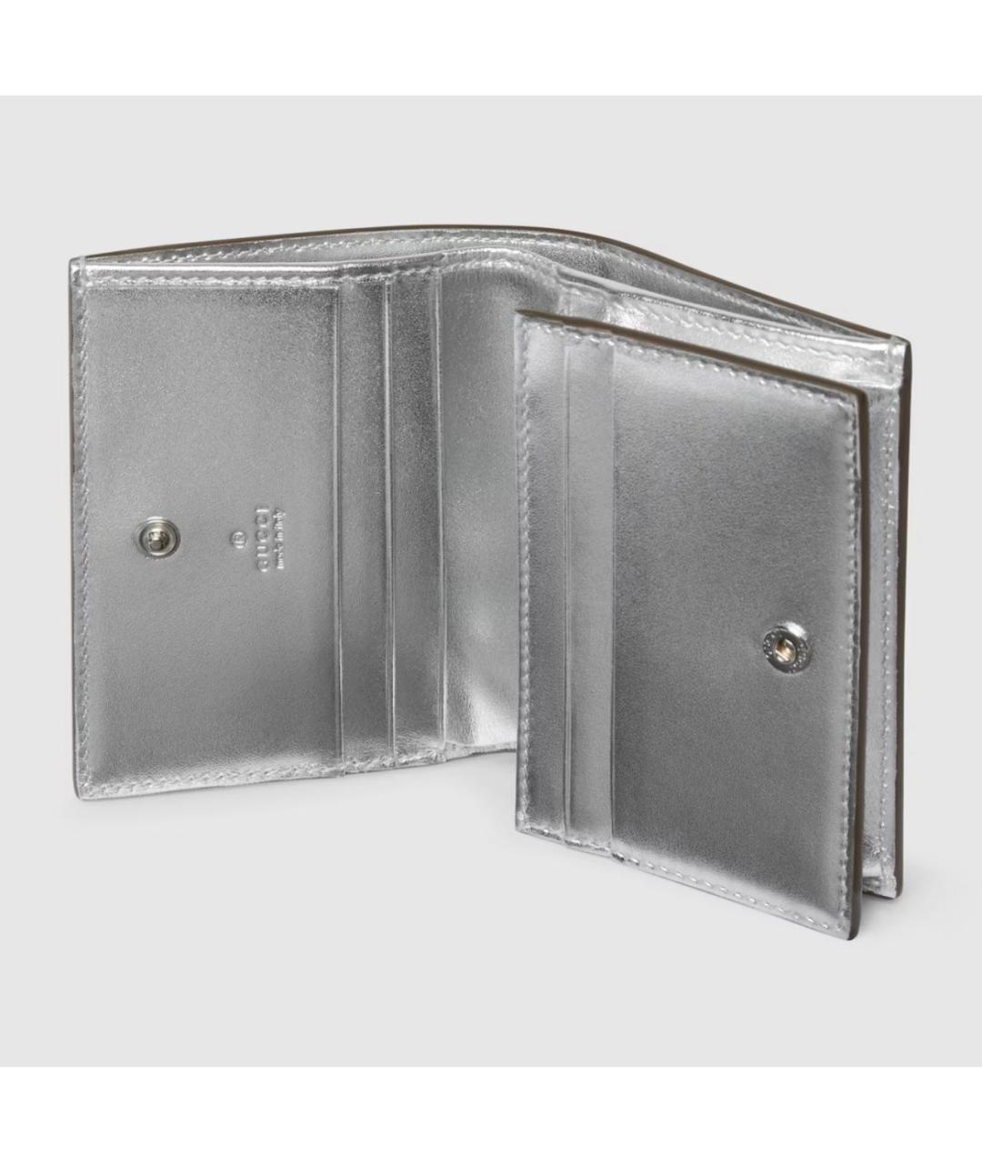 GUCCI Серебрянный кожаный кошелек, фото 4