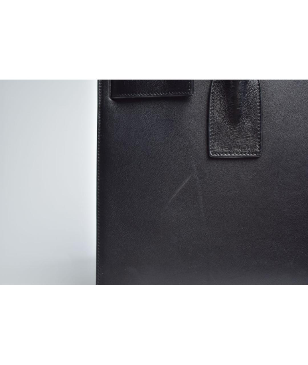 SAINT LAURENT Черная кожаная сумка через плечо, фото 8