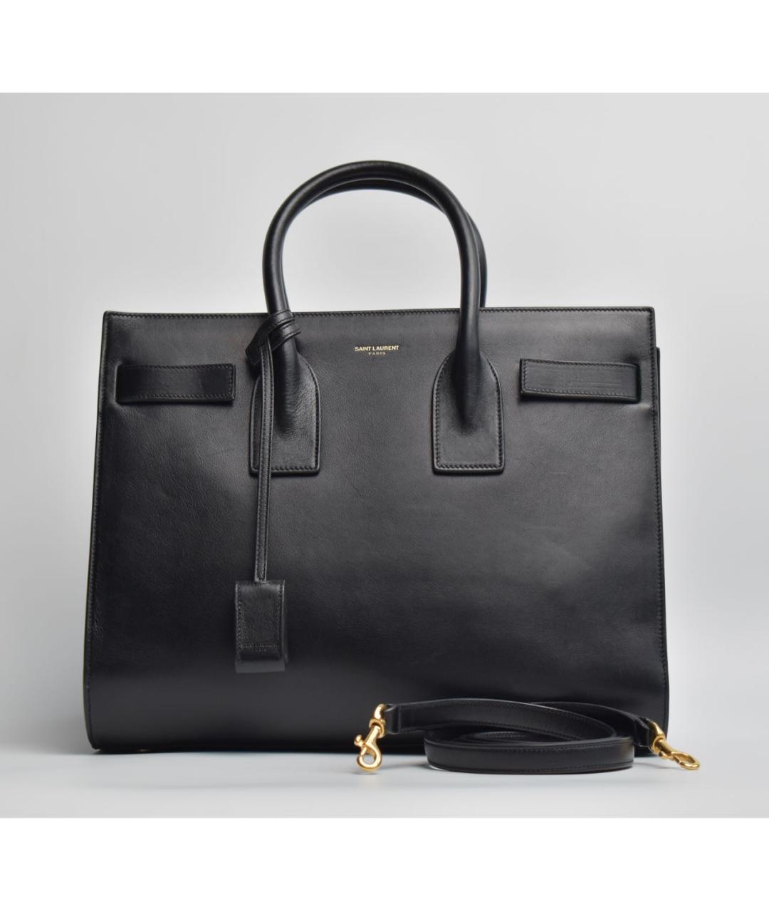 SAINT LAURENT Черная кожаная сумка через плечо, фото 9